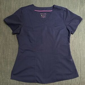 Purple Label by Healing Hands Navy blue Scrub top.
